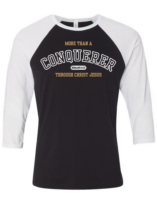 MORE THAN A CONQUERER UNISEX RAGLAN