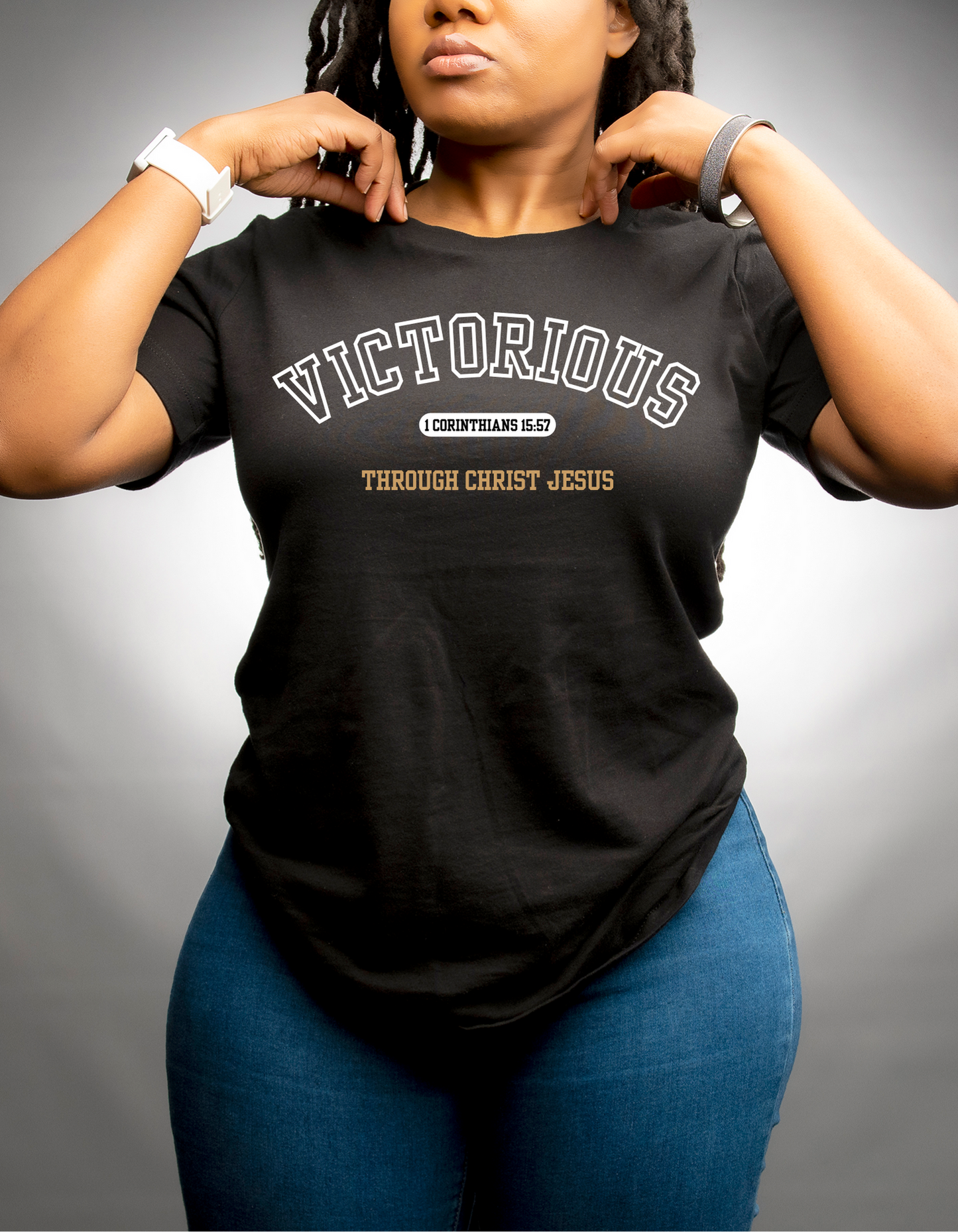 VICTORIOUS THROUGH CHRIST UNISEX T-SHIRT