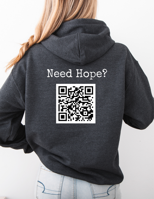 NEED HOPE QR CODE UNISEX HOODIE