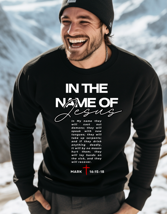 IN THE NAME OF JESUS UNISEX CREW/T-SHIRT