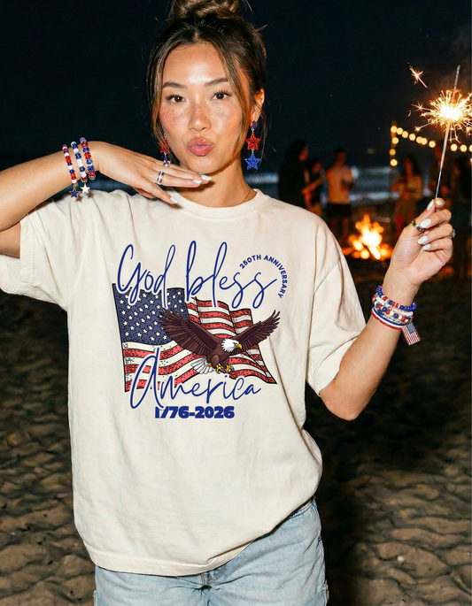 *NEW* GOD BLESS AMERICA SOLID UNISEX T-SHIRT