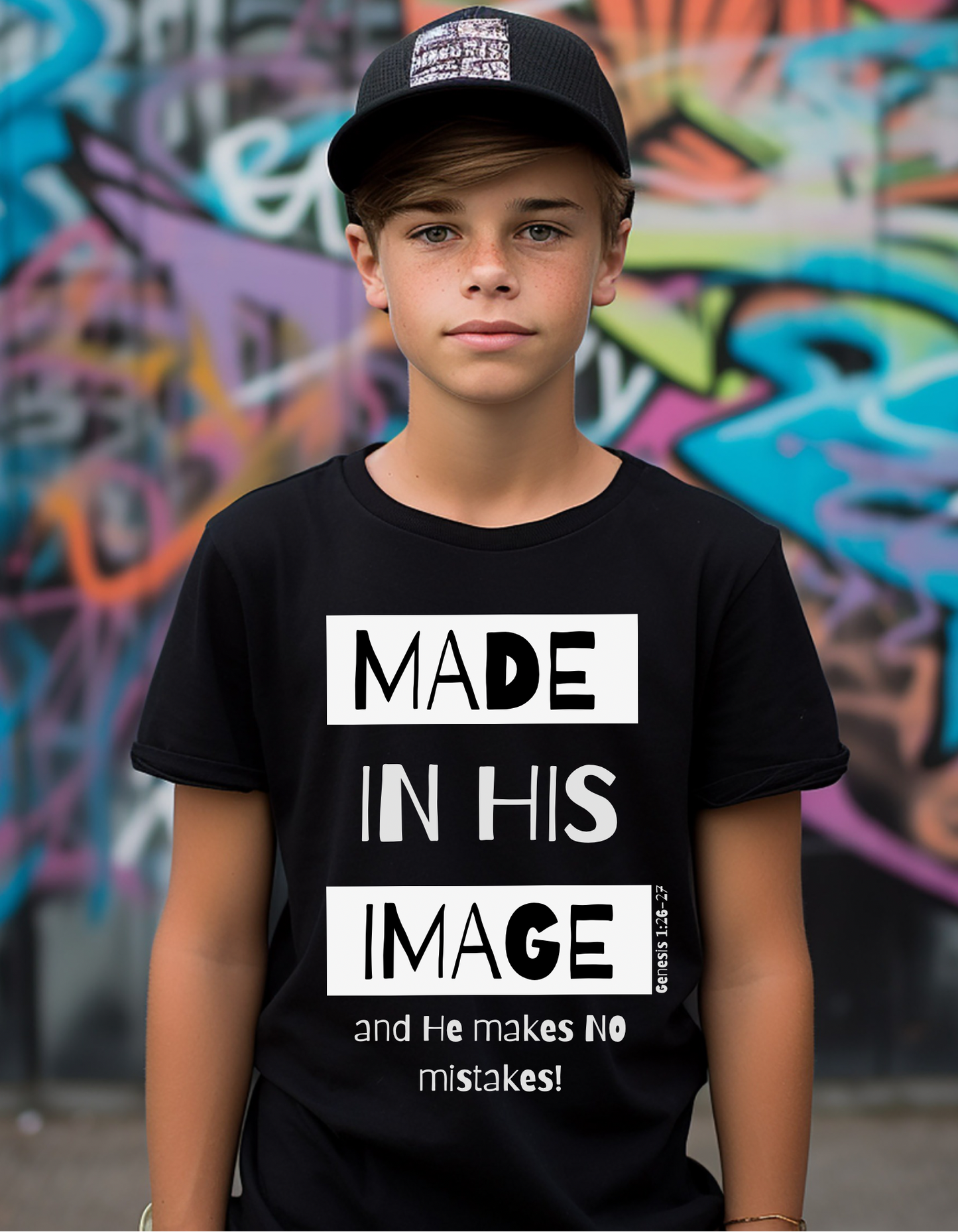 MADE IN HIS IMAGE UNISEX YOUTH/ADULT T-SHIRT