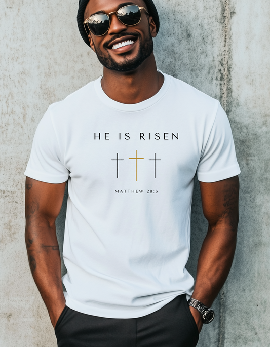 HE IS RISEN CROSS UNISEX T-SHIRT