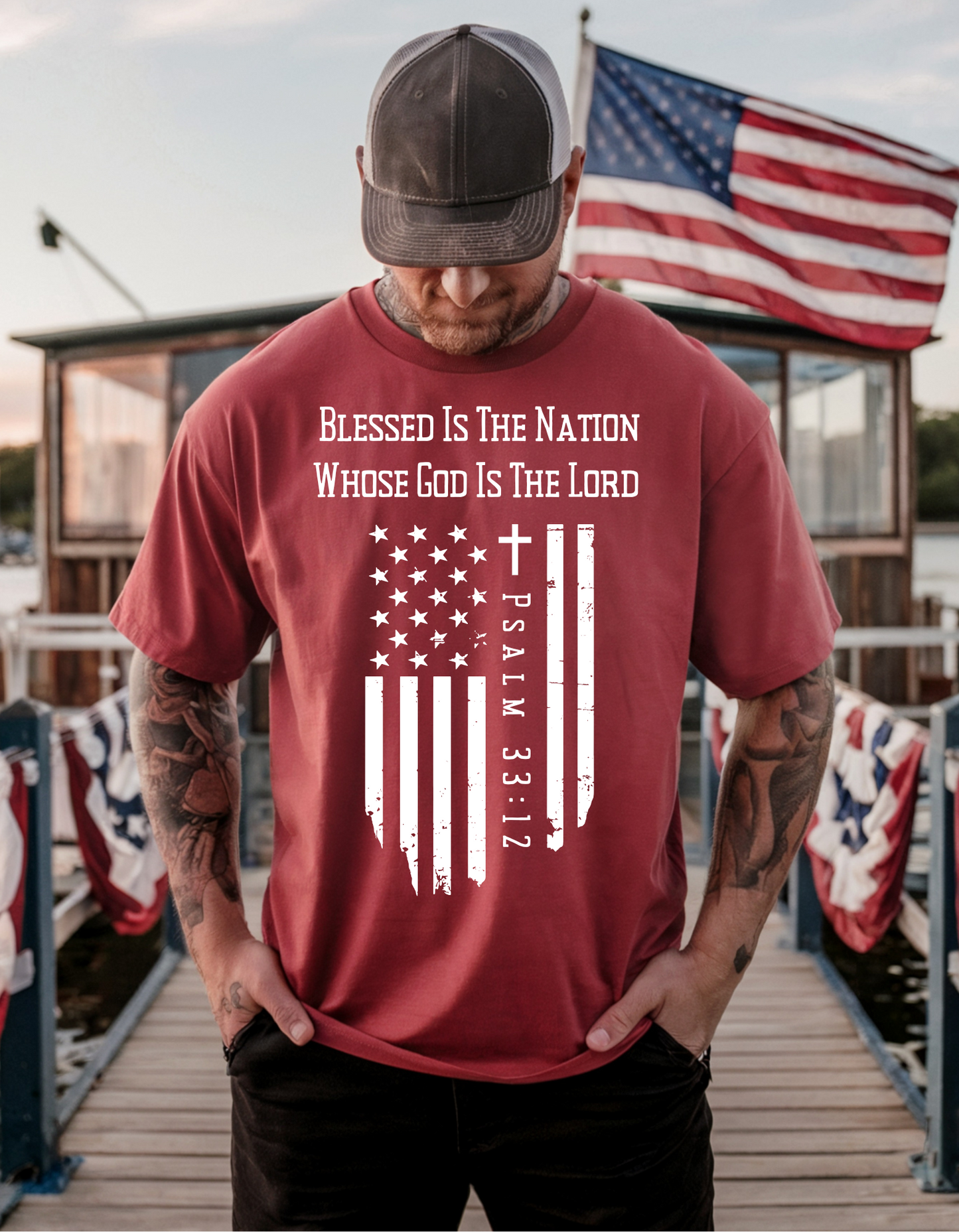 BLESSED NATION PSALM 33:12 UNISEX T-SHIRT