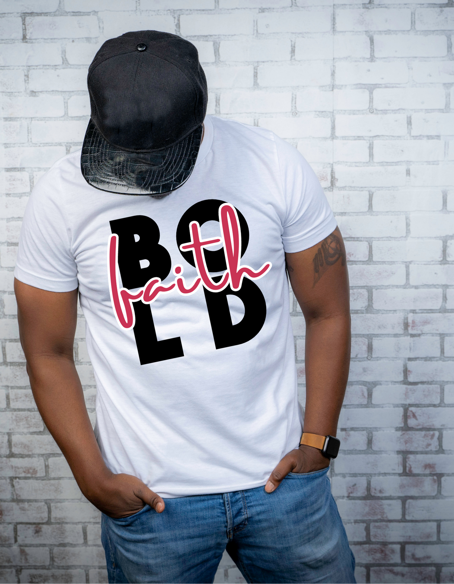 BOLD FAITH BLACK/WHITE UNISEX T-SHIRT